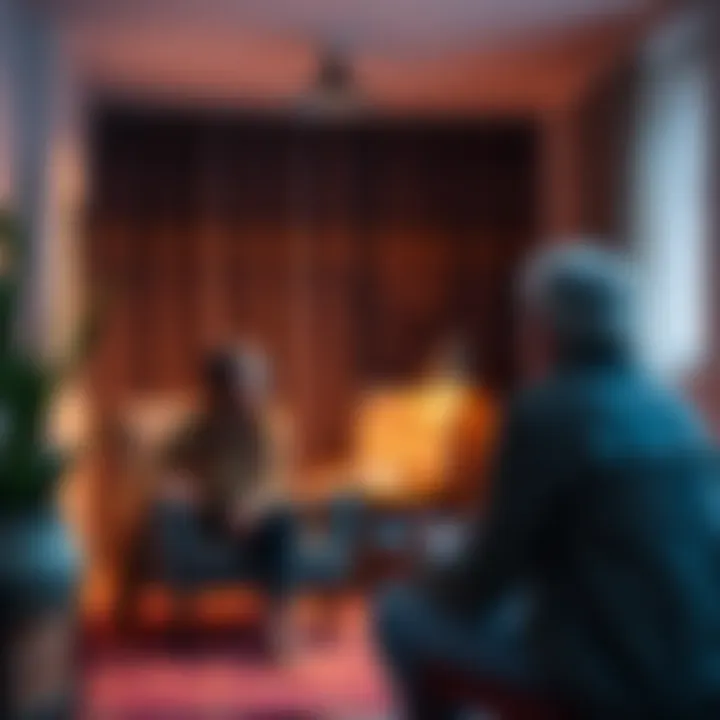 Counseling Session for Gambling Support A person sitting in a cozy counseling room, talking to a therapist about gambling issues, showing empathy and understanding