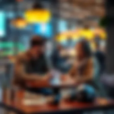A couple sitting at a table, talking about sharing winnings from a parlay bet, with a betting slip in front of them.