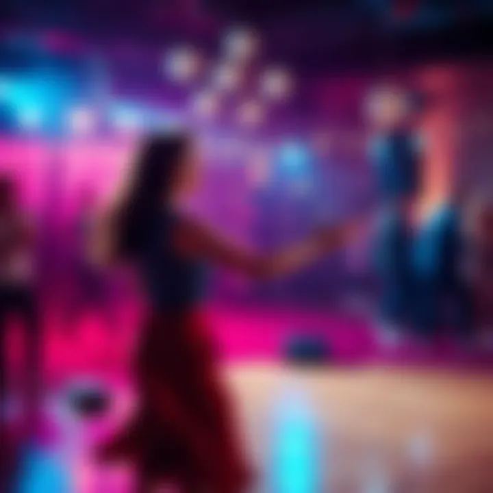 A couple joyfully dancing at a social event, showcasing their connection and interaction