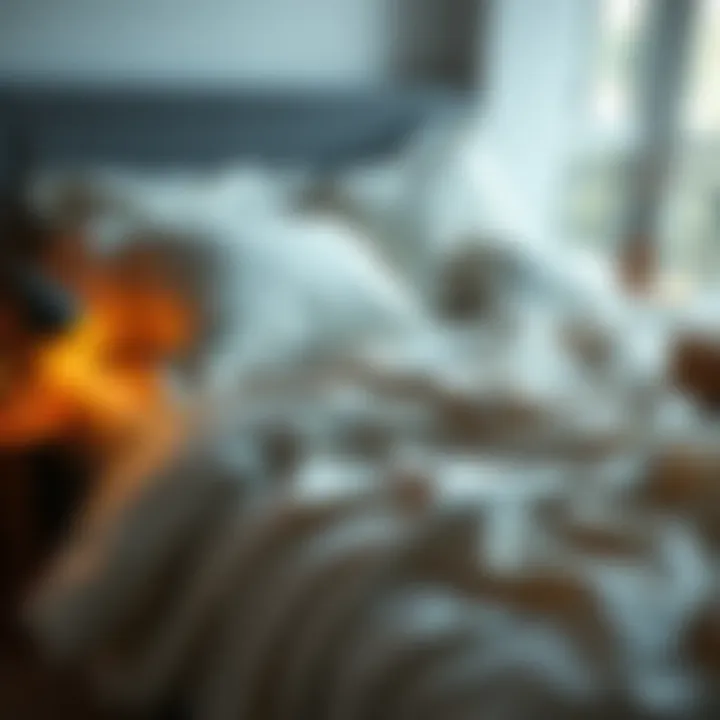 Cozy bed ready for sleep A comfortable bed with soft pillows and a cozy blanket, inviting for a good night's sleep on a Monday night.