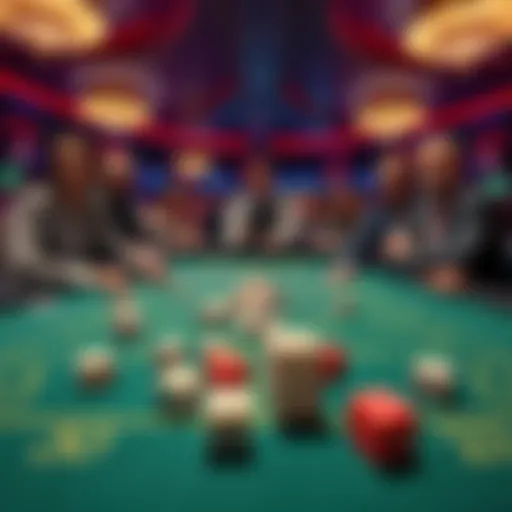 A craps table at Harrah's Biloxi showing dice and players looking disappointed after losses.