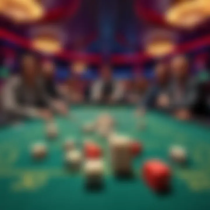 A craps table at Harrah's Biloxi showing dice and players looking disappointed after losses.