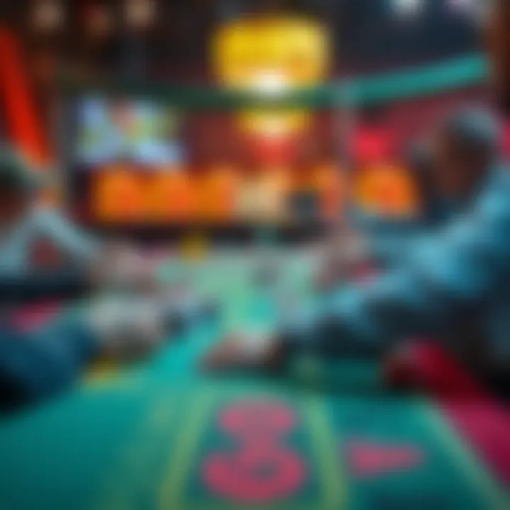 A close-up view of a Crapless Craps table with players placing conservative bets and discussing strategies.