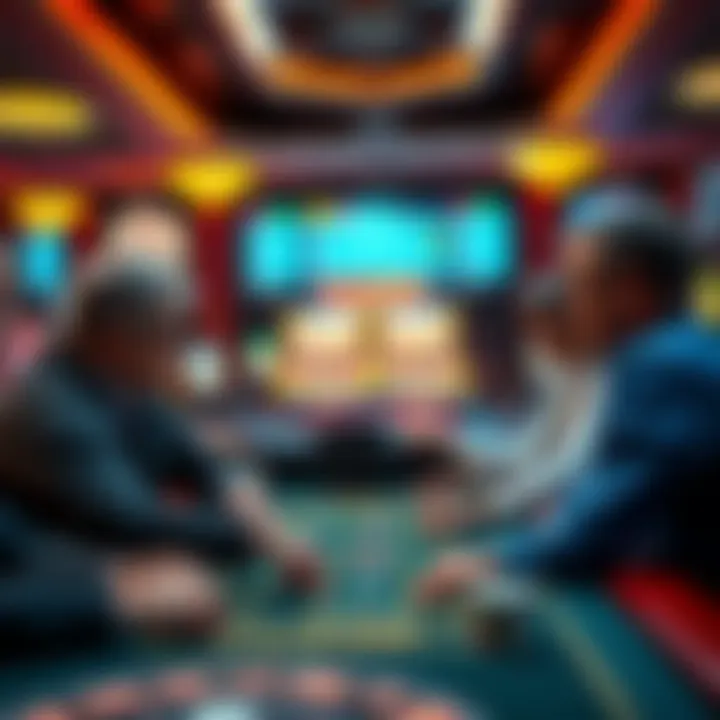 A group of people playing Craps at a casino table in Blackhawk, exchanging tips and enjoying their time together