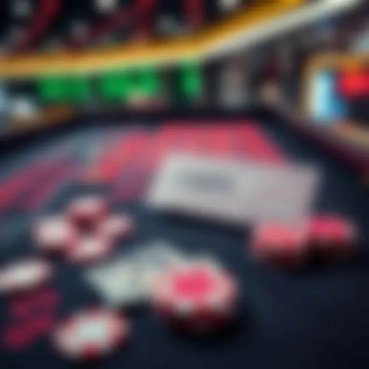 A craps table displaying chips, cash, and a check, illustrating potential winnings from the game.