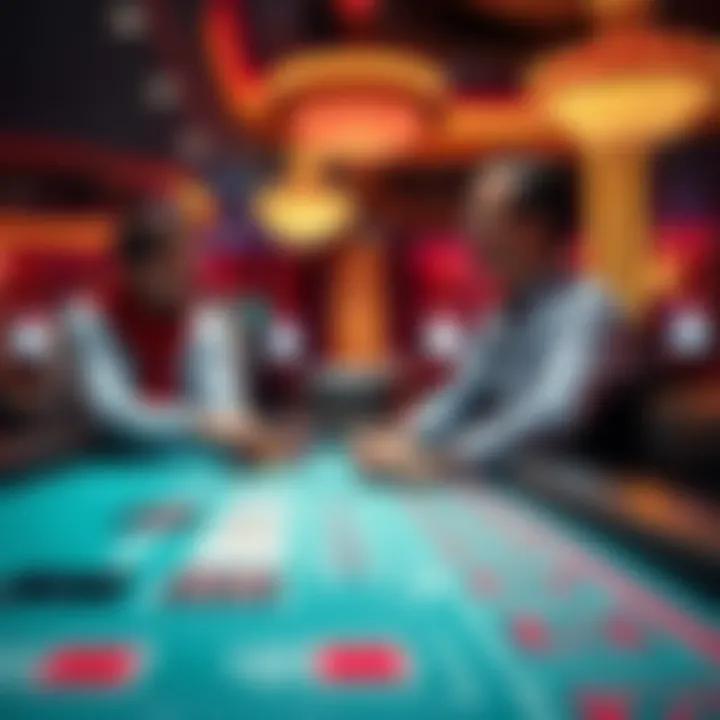 A player at a craps table in Las Vegas with a dealer assisting him during a game.