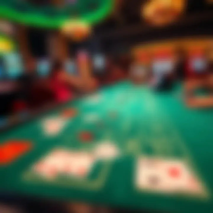 A vibrant craps table with cards and players engaged in the game at a casino in Ontario, Cali