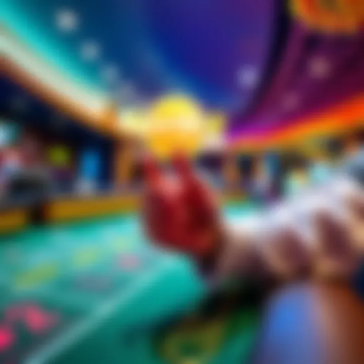 Craps table in Hard Rock Casino A player enjoying a game of Craps at the Hard Rock Casino, celebrating a winning moment with dice in hand.