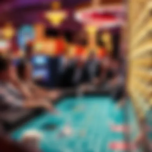 A crowded Craps table with players placing bets and cheering at a casino on Fremont Street in Las Vegas