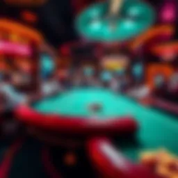 A bustling craps table at a Las Vegas casino showing 10x Pass Line Odds. Players are excitedly placing bets.