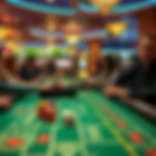 Players enjoying a game of craps at a casino in Washington with a dealer managing the table