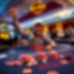 Craps table win at Hard Rock Tampa A player celebrating a big win at the craps table, surrounded by chips and dice at Hard Rock Tampa