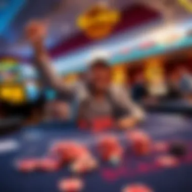Craps table win at Hard Rock Tampa A player celebrating a big win at the craps table, surrounded by chips and dice at Hard Rock Tampa