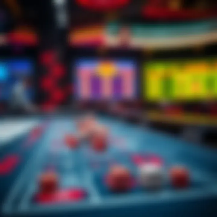 Craps table with a winner A craps table showing chips and dice after a player wins a large amount, with a concerned person looking at the payout instructions.