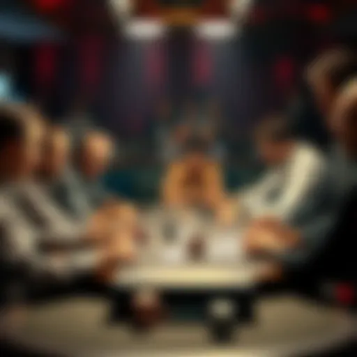 A poker table with players suggesting funny names for their hands, expressing humor and creativity in the game