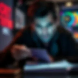 A concerned person looking at their bank statement with unauthorized charges after using Bovada, highlighting the issue of stolen credit card information.