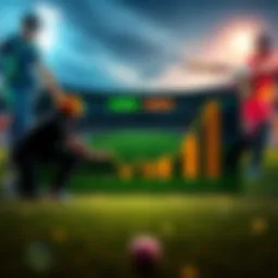 A graphic showing cricket odds and betting trends with cricket imagery in the background