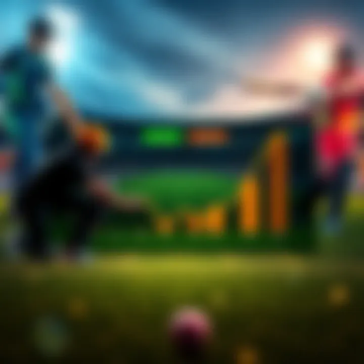 A graphic showing cricket odds and betting trends with cricket imagery in the background