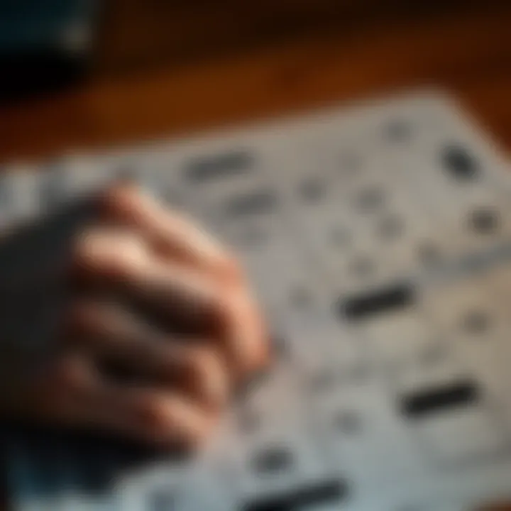 A person scratching letters on a crossword puzzle while crossing out words that don't fit with missing letters.