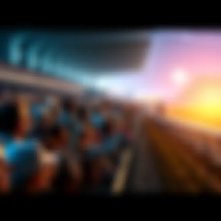 Excited crowd at a horse racing event, focused on the track as horses race by
