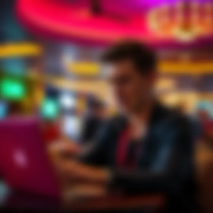 A person looking frustrated while using a laptop at Crown Casino, expressing concern about payment options.