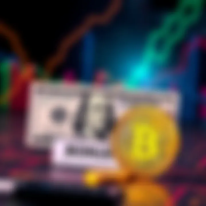 Illustration showing a 100 dollar bill and a crypto token with a bonus label