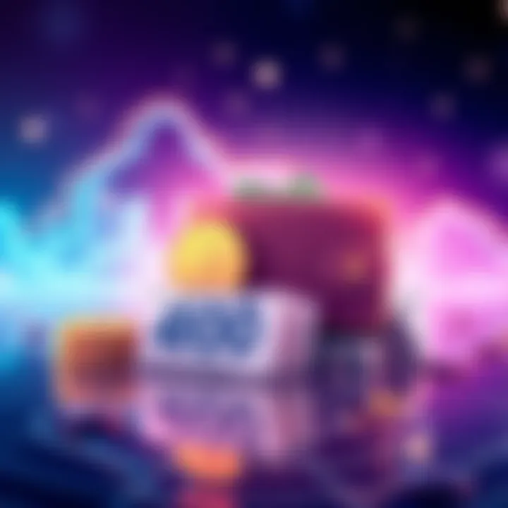 An illustration showing a digital wallet with coins representing a crypto bonus next to a stack of cash labeled 400 USD