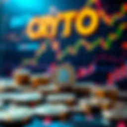 Visual representation of cryptocurrency bonuses with coins and charts showing investment trends