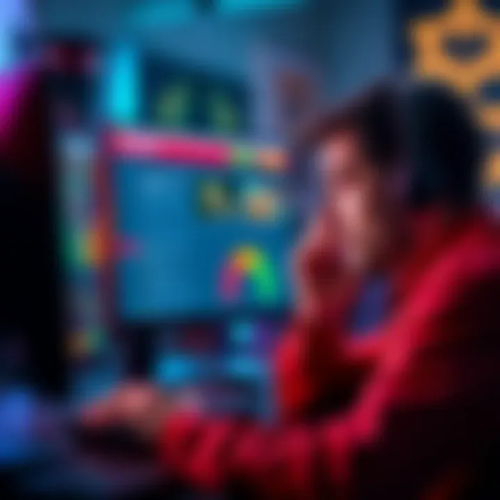 A worried person looking at a computer screen displaying a crypto casino site, showing signs of gambling addiction and security issues.