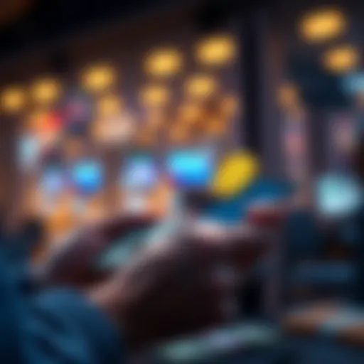 A person using a smartphone to make a small cryptocurrency deposit with a dollar bill beside it