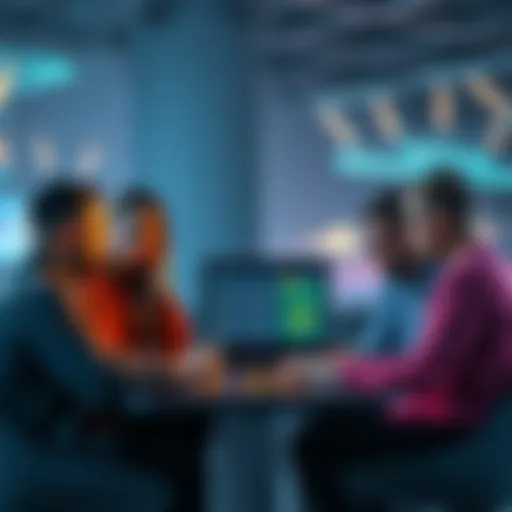 A group of people discussing crypto gambling options with a laptop displaying a betting interface.