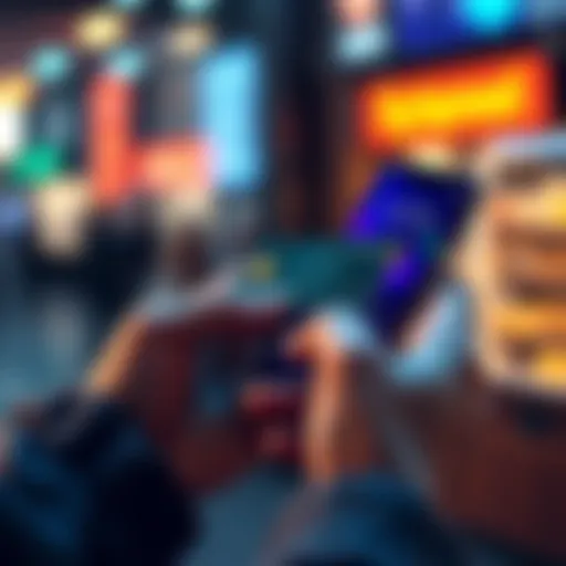 Person using a smartphone to make a crypto payment with a debit card