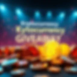 Kryptocurrency Giveaway Announcement A bold announcement for a cryptocurrency giveaway, featuring dollar signs and digital coins, indicating the prize event on July 8.
