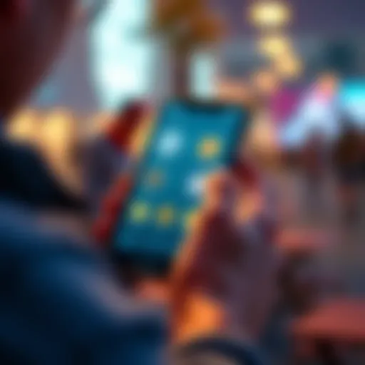A person using a smartphone to explore various cryptocurrency wallets like Moonpay and Phantom Wallet for easy deposits.