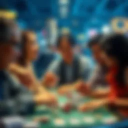 People from different cultures engaged in gambling activities, showing diverse reactions and values.