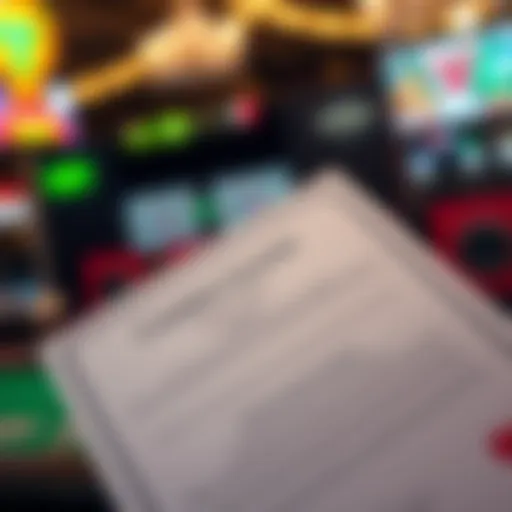 A close-up of the Curacao gambling license document with a blurred casino background to show trust issues in online gaming.