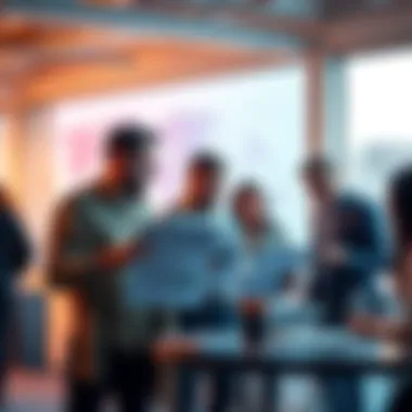 Current Events Impact A group of people discussing news articles and charts in a modern office setting, highlighting the impact of current events.