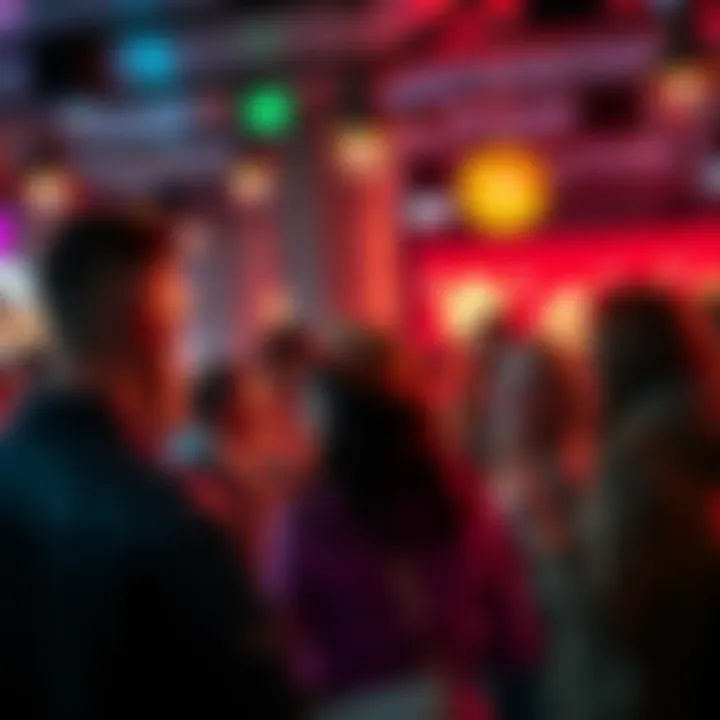 People enjoying and discussing the latest trends of the day in a lively setting