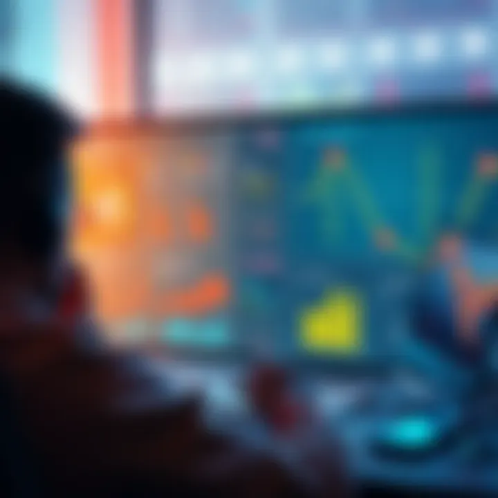 A graphic showing a player analyzing strategies for TC rows in CVCX, with charts and graphs illustrating risk and return improvement.