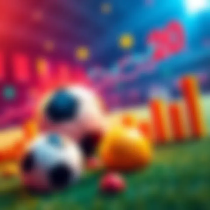 An illustration showing betting odds and sports symbols like a soccer ball and charts, representing strategies for March 20.