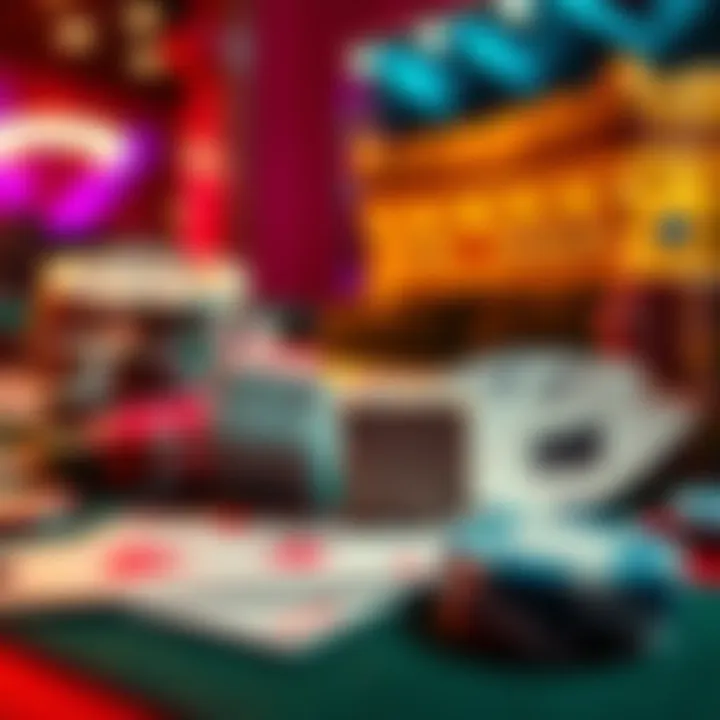 Daily Gambling Tips A colorful casino scene with dice, cards, and chips, symbolizing strategies for gamblers.