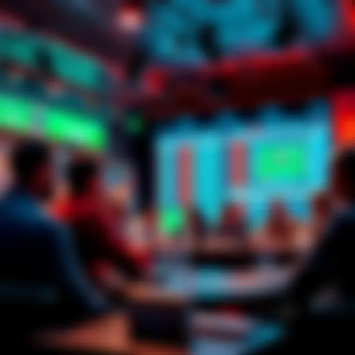 A group of people discussing sports betting tips and strategies in a lively chat room setting