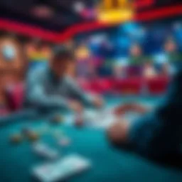 A player sitting at a table with betting chips and a $100 bill, focused on their game. The scene shows a clean setup with cards and a betting pad, emphasizing consistency in gambling.
