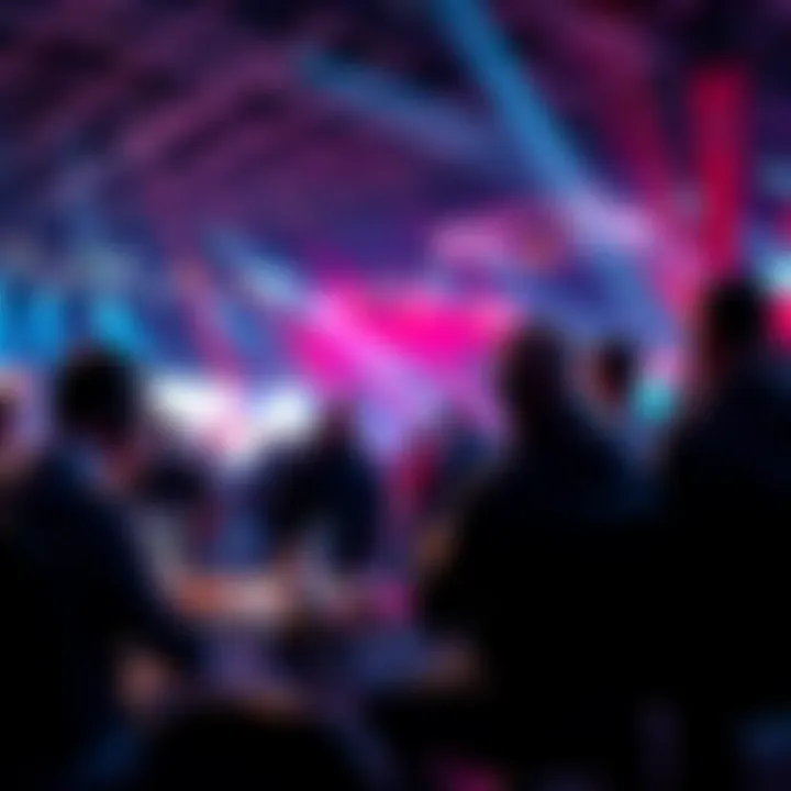 Group of people discussing esports betting strategies and tips at a gaming event