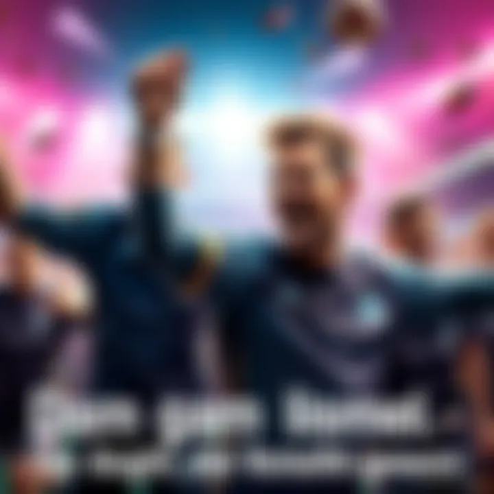 Dam celebrating a recent victory, showcasing confidence and skill, with rivals looking worried in the background