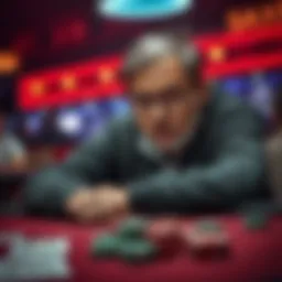 Dario Minieri at a poker table Dario Minieri focused on a poker game, surrounded by cards and chips, showing his intense concentration while playing.