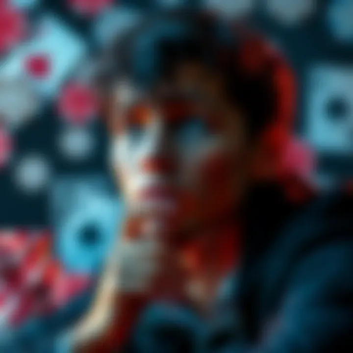 A person contemplating selling part of their WSOP package while dating, showing a thoughtful expression and a poker-themed background.
