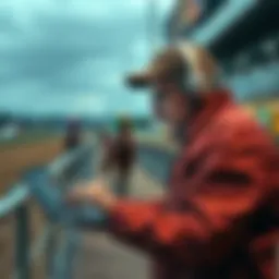 David Aragona at a racetrack David Aragona analyzing horse race statistics at a racetrack