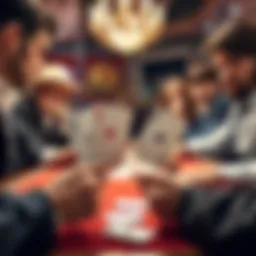 A poker dealer mistakenly places four cards on the table, causing confusion among players. Players look surprised and curious about the outcome of the game.