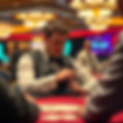 A casino dealer looks upset while asking a player for a tip at a blackjack table, with a player appearing uncomfortable in the background.